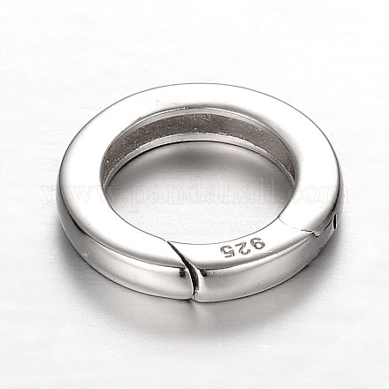 Platinum Plated Ring Sterling Silver Key Clasp Findings STER-N014-20-1