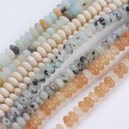 Natural & Synthetic Mixed Stone Beads Strands G-P354-M-4x2mm-1
