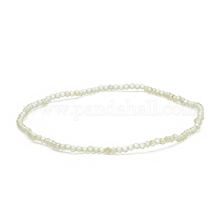 Bracelet extensible en perles de péridot naturel BJEW-JB08484-02-1