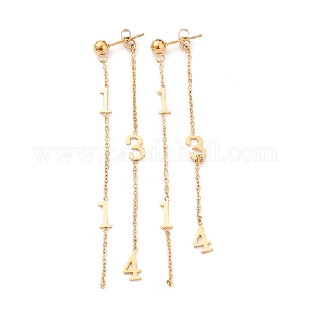 Boucles d'oreilles pendantes en acier inoxydable saint valentin 304 STAS-P251-07G-1