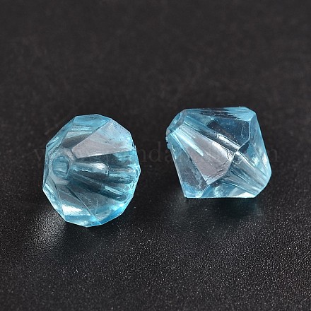 Faceted Bicone Transparent Acrylic Beads DBB12MM11-1