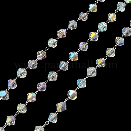 Chaînes de perles toupies en verre CHS-B004-04P-1