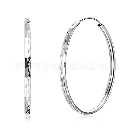925 Sterling Silver Hoop Earrings EJEW-BB30167-1