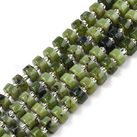 Brins de perles de jade canadien naturel G-N327-07E-1