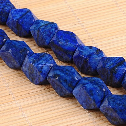 Dyed Polygon Natural Lapis Lazuli Bead Strands G-F271-26-1