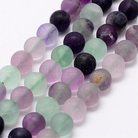Chapelets de perles en fluorite naturelle G-A163-06-10mm-1
