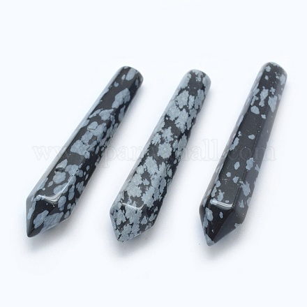 Perles pointues d'obsidienne naturelle en flocon de neige G-E490-E16-1