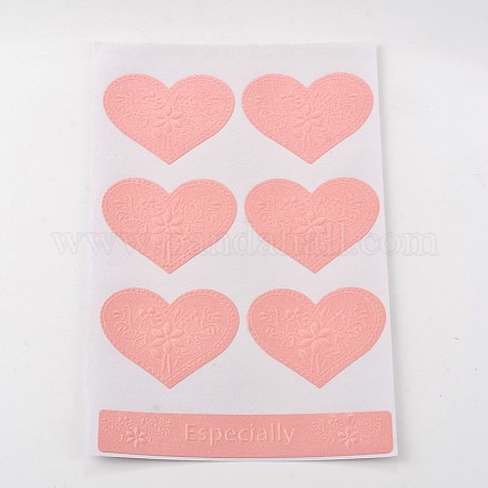 Сердце с цветочными узорами & слово особенно поделки этикетки наклейки Пастер изображения AJEW-M023-01C-1