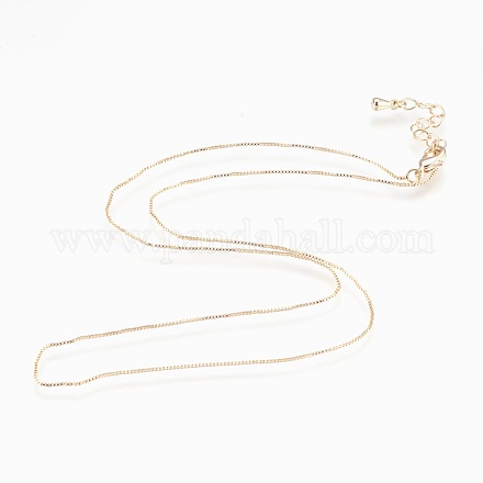 Brass Chain Necklaces X-NJEW-P222-05G-1
