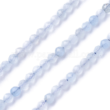Natürliche Aquamarin Perlen Stränge G-F619-05-3mm-1