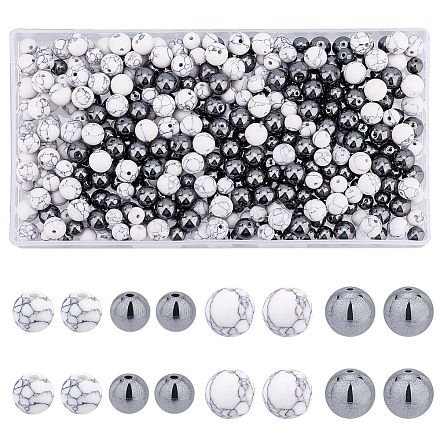 SUPERFINDINGS 400Pcs 4 Style Synthetic Gemstone Beads G-FH0001-53-1