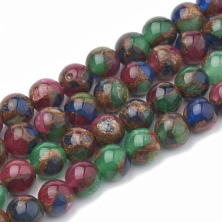 Cordes de perles de calcédoine naturelles G-S333-6mm-014B-1