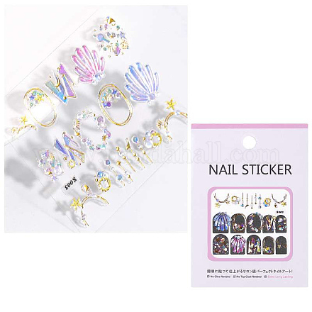 Metalllegierung Nail Art Sticker Abziehbilder MRMJ-Q033-042E-1