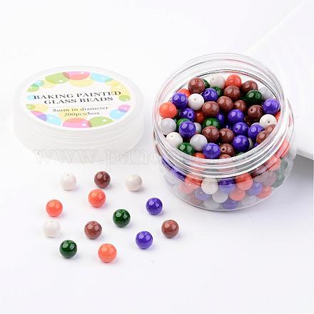 Kits de perles en verre HY-JP0002-8mm-07-1