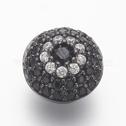 Perle ecologiche in ottone micro pavé di zirconi KK-P156-01B-NR-1