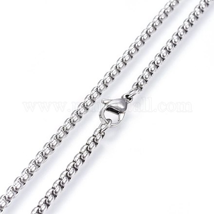 304 Stainless Steel Rolo Chain Necklaces NJEW-L047-02A-P-1