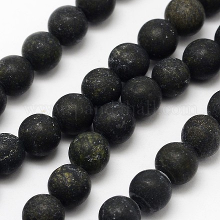 Fili di perline in pietra di serpentino naturale / pizzo verde G-D676-12mm-1