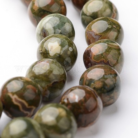 Rhyolite naturelle brins jaspe de perles rondes G-J346-28-8mm-1