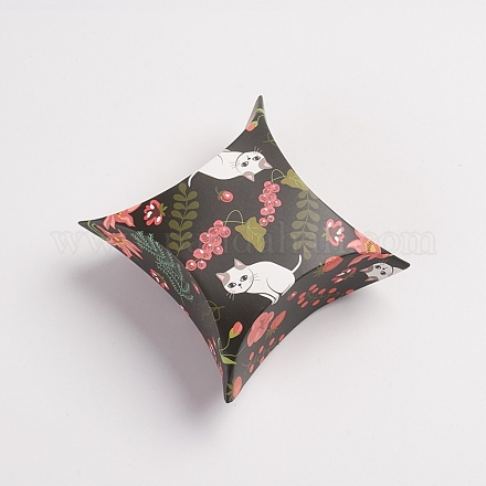 Cajas de dulces con almohada de papel con patrón de labios X-CON-G008-C11-1