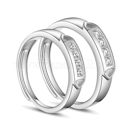 Shegrace ajustable 925 anillos de dedo de pareja de plata esterlina JR420A-1