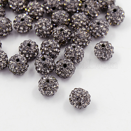 Noir de grade A de diamant perles une boule de disco pavent ronde X-RB-H258-10MM-215-1