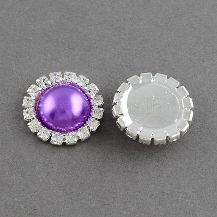 Garment Accessories Half Round ABS Plastic Imitation Pearl Cabochons RB-S020-02-A15-1