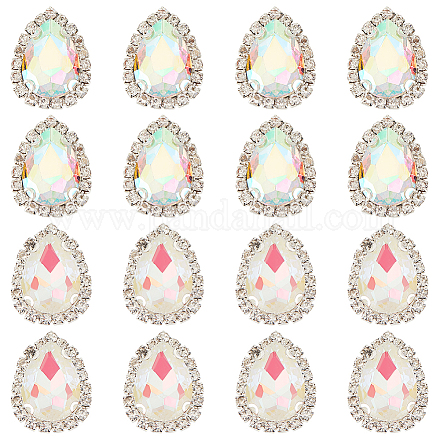 OLYCRAFT 16Pcs Teardrop Rhinestone Buttons 1mm Crystal Handcraft Button Glass hinestone Buttons DIY Button Accessories for Sewing Clothing Accessories DIY Crafting Projects Decorations -2Styles GLAA-OC0001-28-1