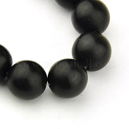 Chapelets de perles en pierre noire synthétique G508-3-1
