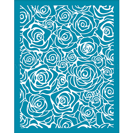 OLYCRAFT 4x5 Inch Rose Flower Silk Screen for Polymer Clay Floral Silk Screen Printing Stencils Reusable Clay Stencils Non-Adhesive Transfer Stencil for Polymer Clay Earring Jewelry Making DIY-WH0341-082-1