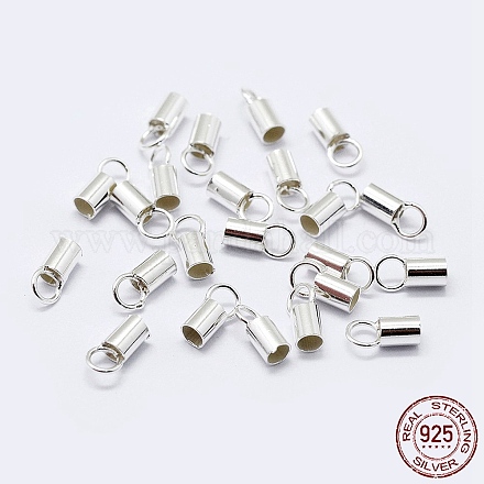 925 Sterling Silver Cord Ends STER-F036-21S-1.3mm-1