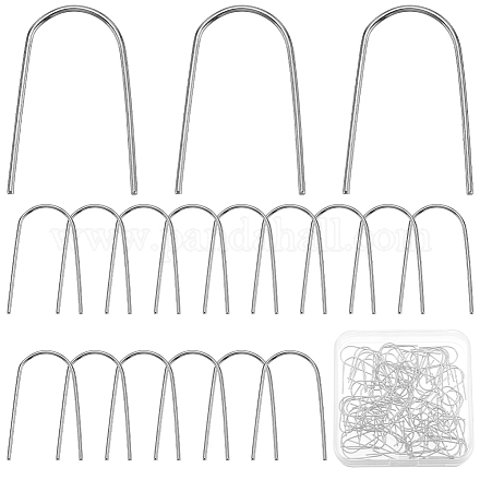 SUNNYCLUE 1 Box 100Pcs Wire Jump Rings Ceramic Ornament Hook High Temp Wire Ornament Wire Stainless Steel Hanging Hook Ceramic Wire U Hanger Hooks for Hobbyists DIY Pendant Ceramic Ornaments Supplies STAS-SC0006-30-1