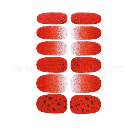 Aguacates y fresas y flores pegatinas de arte de uñas de cubierta completa MRMJ-T109-WSZ746-1