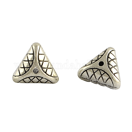 Triangle Tibetan Style Alloy Beads Spacers TIBEB-2519-AS-LF-1