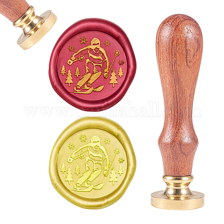 Brass Wax Seal Stamp AJEW-CP0002-04-D017-1