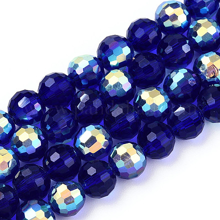 Transparentes perles de verre de galvanoplastie brins EGLA-N012-001-B09-1