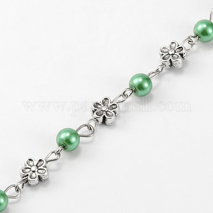 Perlas de cristal redondas hechas a mano cadenas para hacer collares pulseras AJEW-JB00073-05-1