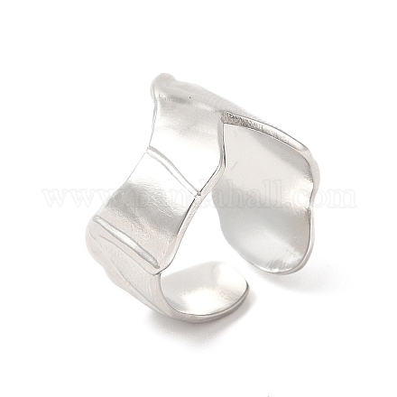 304 anello a polsino aperto da donna in acciaio inossidabile RJEW-E063-17P-1