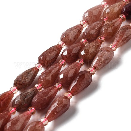 Natürlichen Erdbeere Quarzperlen Stränge G-B028-A01-1