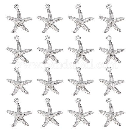 SUNNYCLUE 1 Box 100Pcs Silver Starfish Charm 316 Stainless Steel Sea Charms Ocean Animal Beach Summer Hawaii for Jewelry Making Charms DIY Necklace Earrings Bracelet Crafts Women Adult Supplies STAS-SC0004-45-1
