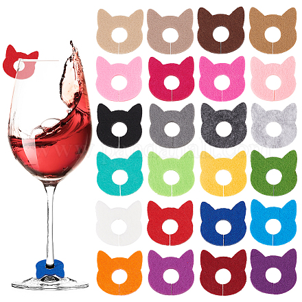 Benecreat 24 pz 24 colori feltro ciondoli in vetro di vino AJEW-BC0004-22-1