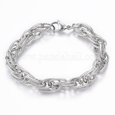 304 Stainless Steel Rope Chain Bracelets BJEW-K172-10P-1
