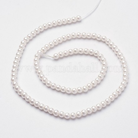 Hebras redondas de perlas de vidrio teñido ecológico HY-A002-4mm-RB016-1