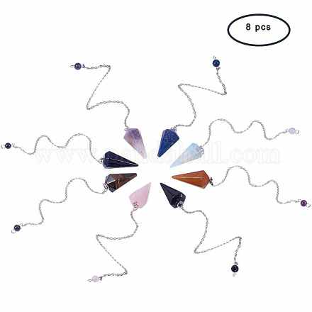 Ciondoli pendenti a forma di cono di gemme naturali / sintetiche G-PH0029-02-FF-1