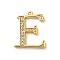 Rack Plating Brass Micro Pave Cubic Zirconia Pendant, Greek Alphabet, Real 18K Gold Plated, Letter E, 13x16x1.5~1.6mm, Hole: 1.1mm
