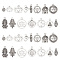 120Pcs 15 Styles Tibetan Style Alloy Pendants, Mixed Shape, Mixed Shapes, 10~26.5x8~21x1.5~5mm, Hole: 1.3~2mm, 8pcs/style