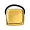 Ion Plating(IP) 304 Stainless Steel Hair Ties, with Nylon Cord, Square, Golden, Inner Diameter: 45mm