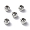 Brass Beads, Round, Rack Plating, Long-Lasting Plated, Lead Free & Cadmium Free, Platinum, 4x3mm, Hole: 1.8mm