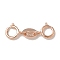 S925 Sterling Silver Double Spring Ring Clasps, Rose Gold, 17.5x6x1mm