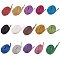 Polyester Cord Shoelace, Glitter Shoelace, Mixed Color, 1100x8mm, 15colors, 1pair/color, 15pairs/set