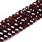 Electroplate Glass Beads Strands, Pearl Luster Plated, Faceted, Rondelle, Coconut Brown, 8x6mm, Hole: 1mm, about 60~62pcs/strand, 39~40cm